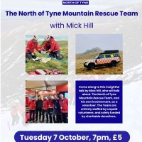 Read more about North of Tyne Mountain Rescue Team with Mick Hill – 7 October, 7pm